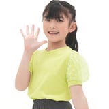 ライトミント×デイジー | チュール袖トップス 半袖 パフスリーブ | 子供服Bee