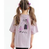 WGirls×くすみラベンダー地 | プリントTシャツ 綿100％ 半袖 | 子供服Bee