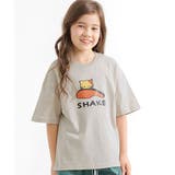 SHAKE×グレージュ地 | プリントTシャツ 綿100％ 半袖 | 子供服Bee