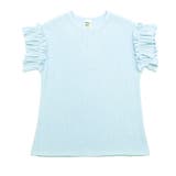 ブルー | 袖フリルトップス 子供服 キッズ 女の子 春 夏 韓国子供服 | 子供服Bee