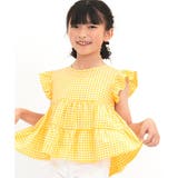 イエローギンガムチェック | ティアードトップス 肩フリル チェック柄 | 子供服Bee
