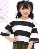 ブラック太ボーダー | ミニ丈Tシャツ ボーダー クロップド丈 | 子供服Bee