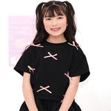 ブラック地 | クロップド丈トップス リボン 半袖 | 子供服Bee