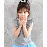 袖なしグレー地×肩フリル | 袖なしデザイントップス 子供服 キッズ 女の子 夏 cle 韓国子供服 | 子供服Bee