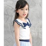 袖なしアイボリー地×セーラー | 袖なしデザイントップス 子供服 キッズ 女の子 夏 cle 韓国子供服 | 子供服Bee