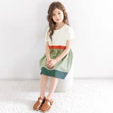 配色半袖ワンピース 子供服 キッズ 女の子 春 夏 秋 韓国子供服 | 子供服Bee | 詳細画像5 
