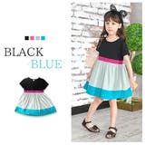 配色半袖ワンピース 子供服 キッズ 女の子 春 夏 秋 韓国子供服 | 子供服Bee | 詳細画像9 
