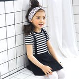 レイヤード風半袖ワンピース 子供服 キッズ 春 夏 秋 韓国子供服 | 子供服Bee | 詳細画像5 