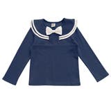セーラーTネイビ地白リボン | デザイン長袖トップス 子供服 キッズ 女の子 春 秋 冬 韓国子供服 | 子供服Bee