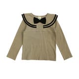 セーラーTサンドベージュ黒リボン | デザイン長袖トップス 子供服 キッズ 女の子 春 秋 冬 韓国子供服 | 子供服Bee