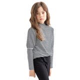 メロウハイネック×白黒ボーダー | デザイントップス 7タイプ パフ袖 | 子供服Bee