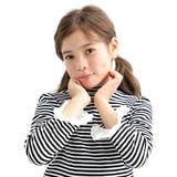 レース袖×白黒ボーダー | デザイントップス 7タイプ パフ袖 | 子供服Bee