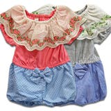 ガーリー花刺繍 カバーオール ロンパース | 子供服バナナ小僧 | 詳細画像1