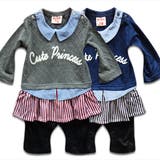 ダンガリーシャツ ニット 重ね着風 | 子供服バナナ小僧 | 詳細画像1