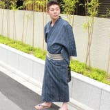 メンズ 男性 浴衣 単品 【Ｉ両滝縞藍】 | 京のおしゃれ屋 | 詳細画像2 