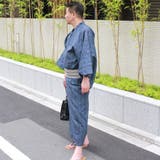 メンズ 男性 浴衣 単品 【Ｉ両滝縞藍】 | 京のおしゃれ屋 | 詳細画像3 
