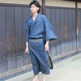 メンズ 男性 浴衣 単品 【Ｉ両滝縞藍】 | 京のおしゃれ屋 | 詳細画像5 