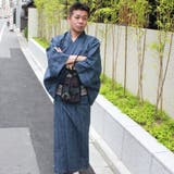メンズ 男性 浴衣 単品 【Ｉ両滝縞藍】 | 京のおしゃれ屋 | 詳細画像6 