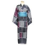 レディース 変り織 浴衣 単品 格子縞 | 京のおしゃれ屋 | 詳細画像2