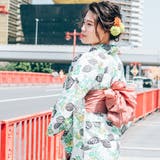 レディース 浴衣 単品 綿麻（01） 白系 リーフ | 京のおしゃれ屋  | 詳細画像1 