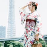 レディース 浴衣 単品 綿麻（02） ベージュ系 菖蒲 菊 牡丹 桜 | 京のおしゃれ屋  | 詳細画像1 