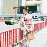 レディース 浴衣 単品 綿麻（02） ベージュ系 菖蒲 菊 牡丹 桜 | 京のおしゃれ屋  | 詳細画像4 