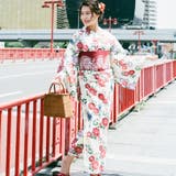 レディース 浴衣 単品 綿麻（02） ベージュ系 菖蒲 菊 牡丹 桜 | 京のおしゃれ屋  | 詳細画像8 