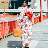 レディース 浴衣 単品 綿麻（03） ベージュ系 紫陽花 あじさい | 京のおしゃれ屋  | 詳細画像3 