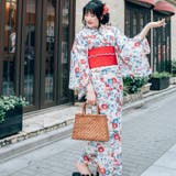 レディース 浴衣 単品 綿麻（08） ホワイト系 ベージュ系 菊 梅 萩 | 京のおしゃれ屋  | 詳細画像3 