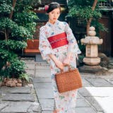 レディース 浴衣 単品 綿麻（13） ホワイト系 菊 萩 | 京のおしゃれ屋  | 詳細画像3 