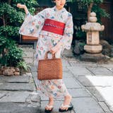レディース 浴衣 単品 綿麻（13） ホワイト系 菊 萩 | 京のおしゃれ屋  | 詳細画像5 
