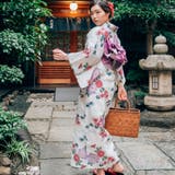 レディース 浴衣 単品 綿麻（17） クリーム系 ベージュ系 菊 牡丹 | 京のおしゃれ屋  | 詳細画像2 