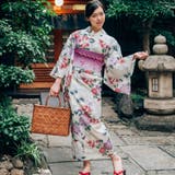 レディース 浴衣 単品 綿麻（17） クリーム系 ベージュ系 菊 牡丹 | 京のおしゃれ屋  | 詳細画像4 