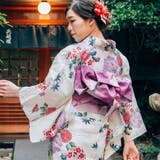 レディース 浴衣 単品 綿麻（17） クリーム系 ベージュ系 菊 牡丹 | 京のおしゃれ屋  | 詳細画像5 