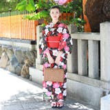 レディース 浴衣 単品 綿麻（20） ブラック系 梅 萩 | 京のおしゃれ屋  | 詳細画像5 