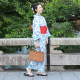 レディース 浴衣 単品 綿麻（23） ホワイト系 ブルー系 菊 | 京のおしゃれ屋  | 詳細画像5 