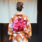 レディース 浴衣 単品 綿麻（24） ホワイト系 幾何学 水玉 | 京のおしゃれ屋  | 詳細画像5 