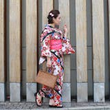 レディース 浴衣 単品 綿麻（26） ブラック系 桜 菊 | 京のおしゃれ屋  | 詳細画像2 
