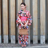 レディース 浴衣 単品 綿麻（26） ブラック系 桜 菊 | 京のおしゃれ屋  | 詳細画像3 