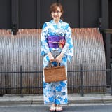 レディース 浴衣 単品 綿麻（29） ホワイト系 牡丹 菊 | 京のおしゃれ屋  | 詳細画像2 