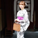 レディース 浴衣 単品 綿麻（31） ホワイト系 流水 万寿菊 | 京のおしゃれ屋  | 詳細画像1 