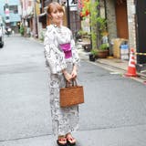 レディース 浴衣 単品 綿麻（31） ホワイト系 流水 万寿菊 | 京のおしゃれ屋  | 詳細画像3 