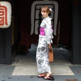 レディース 浴衣 単品 綿麻（31） ホワイト系 流水 万寿菊 | 京のおしゃれ屋  | 詳細画像4 