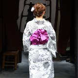 レディース 浴衣 単品 綿麻（31） ホワイト系 流水 万寿菊 | 京のおしゃれ屋  | 詳細画像5 