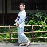 レディース 浴衣 単品 綿麻（33） ホワイト系 藤 ふじ | 京のおしゃれ屋  | 詳細画像2 