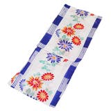 レディース 浴衣 単品 綿麻（36） ホワイト系 ブルー系 菊 | 京のおしゃれ屋  | 詳細画像6 