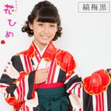 二尺袖着物 京都「花ひめ」 ２点セット 縞梅黒 ジュニア 伊達衿付 | 京のおしゃれ屋  | 詳細画像1 