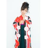 二尺袖着物 京都「花ひめ」 ２点セット 縞梅黒 ジュニア 伊達衿付 | 京のおしゃれ屋  | 詳細画像2 