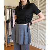 ウエストシャーリング リボン クロップド Tシャツ | SHOPLIST OUTLET | 詳細画像1