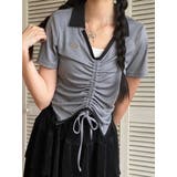 グレー | ウエストシャーリング クロップド ニットT | SHOPLIST OUTLET